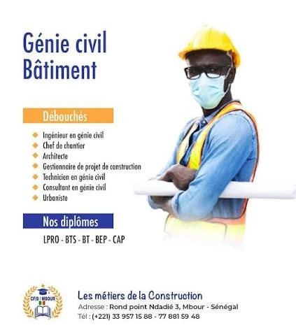 Affiche du programme de génie civil