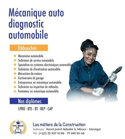 Affiche du programme de mécanique automobile
